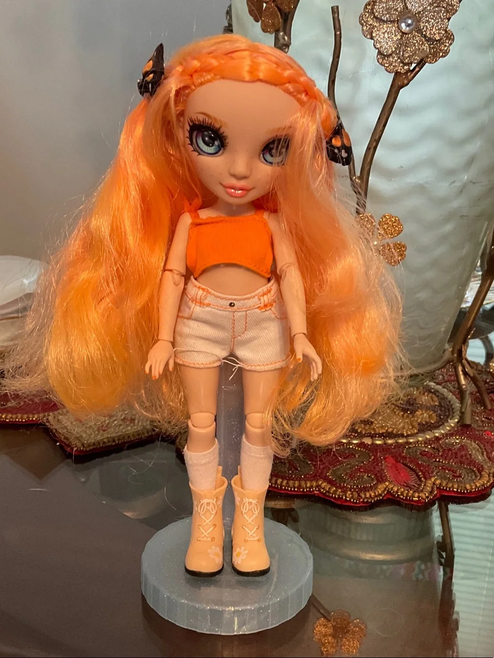 Rainbow Orange-Accented Fashion Doll with Long Orange Hair